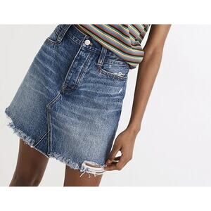 Madewell Blue Rigid Denim Mini Skirt  24 A-Line Jean Women’s Western Rodeo
